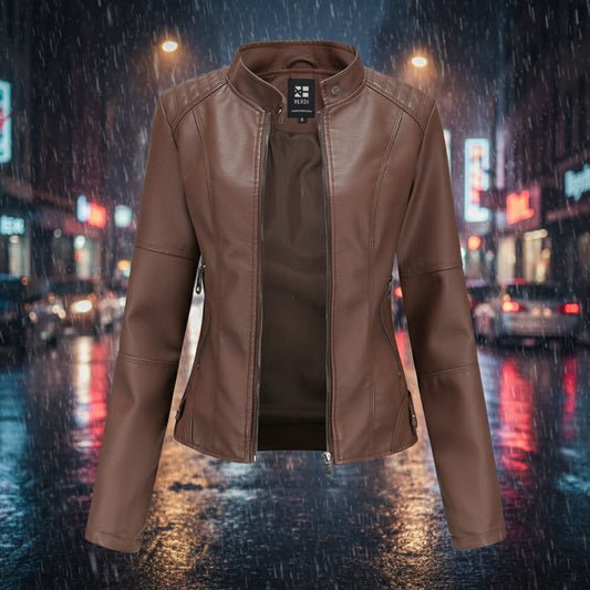 Women’s Classic Leather Jacket – Chic Streetwear Outerwear