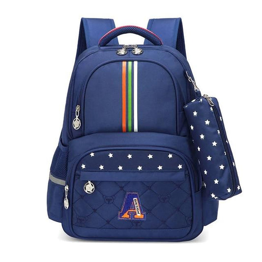 Orthopedic children's school backpack by Ancient Energy with padded straps and ergonomic design for comfortable carrying