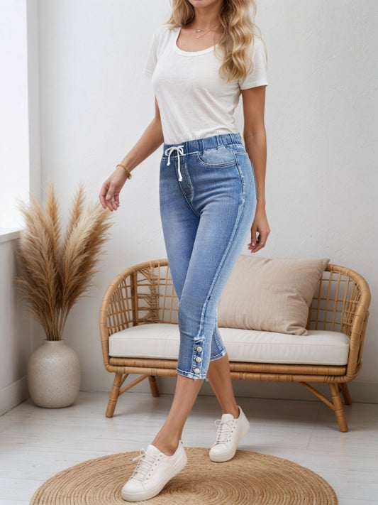 Women’s Drawstring Denim Shorts