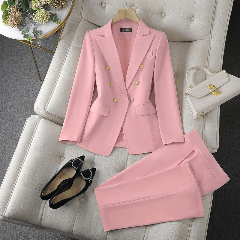 Traje de chaqueta con solapa y abotonadura y pantalón ajustado – 15 colores XS–XXL