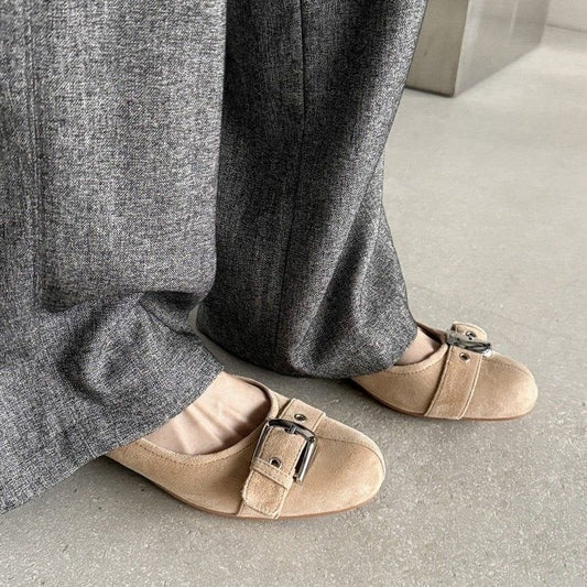 Women's Round Toe Low-Cut Office Heels – Casual Mid-Heel Shoes