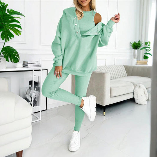 Women’s solid color three piece set