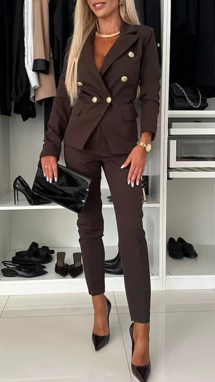 Traje de chaqueta con solapa y abotonadura y pantalón ajustado – 15 colores XS–XXL