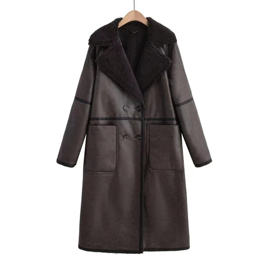 Women’s Belted Double-Breasted Winter Trench Coat