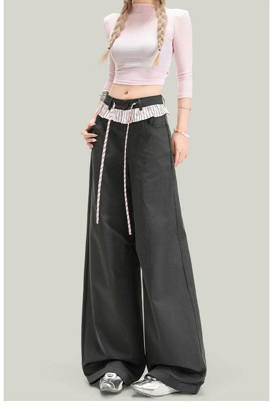 Women’s Vintage Lace Panel Casual Pants