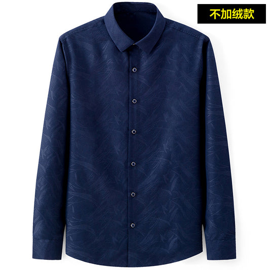 Slim-fit Business Dress Men's Shirt Fashionable Printed Thin Casual Shirt Youth Long-sleeved Fashionable All-match Top for Men