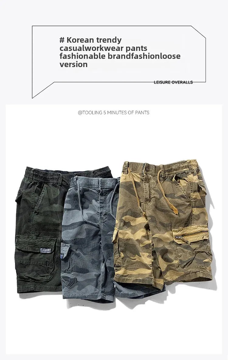 Men's Summer New Camouflage American Street Outdoor Tooling Shorts Stretch Cross-border for Amazon 9383