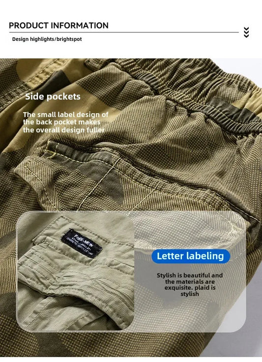 Men's Summer New Camouflage American Street Outdoor Tooling Shorts Stretch Cross-border for Amazon 9383