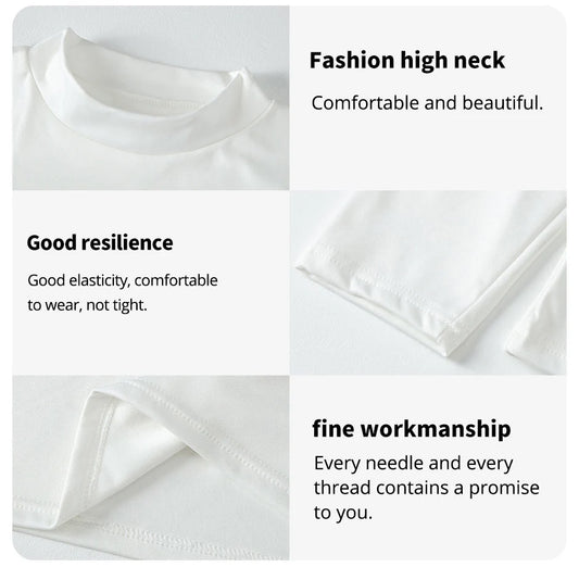 1/3 Pcs Men's White BottoMing Small Turtleneck Shirt In Autumn And Winter Casual Joker Fashion Long Sleeve T-Shirt Teenagers War
