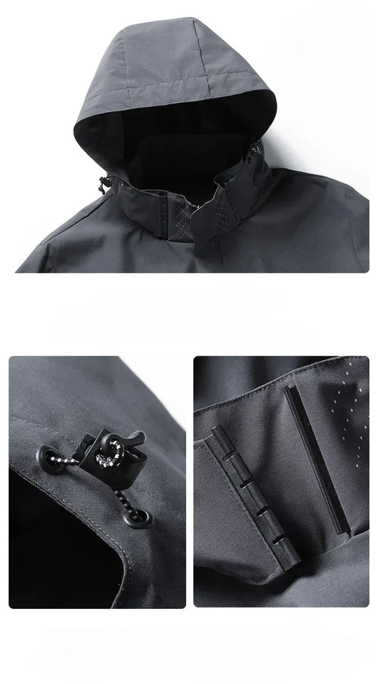 Men's Outdoor Waterproof Raincoat Lightweight Cycling Coat with Hood Streetwear Hiking Windproof Jacket Climbing Outdoor Jackets