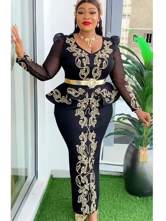 Elegant African Dresses for Women New Africa Clothing Plus Size Wedding Party Long Dress Dashiki Ankara Outfits Robe