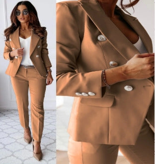 Traje de chaqueta con solapa y abotonadura y pantalón ajustado – 15 colores XS–XXL