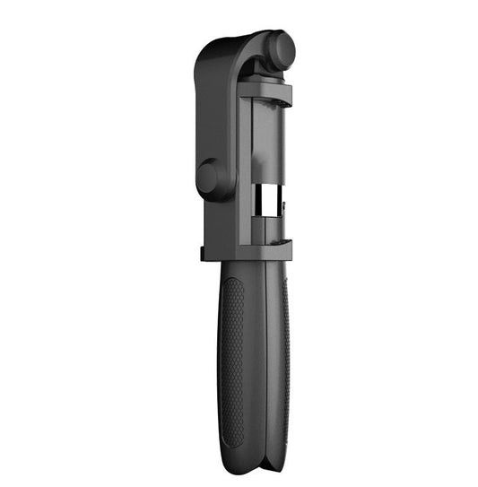 Ancient Energy Apple-compatible tripod selfie stick with Bluetooth remote for smartphones, adjustable and portable for photos.