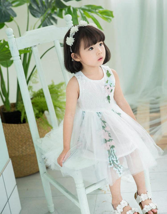 Children's Western-style baby princess dress by Ancient Energy, featuring a cute, colorful design with ruffles and floral details.