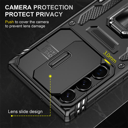 Ancient Energy sliding window ring bracket multifunctional phone case with adjustable stand and protective cover for smartphones.