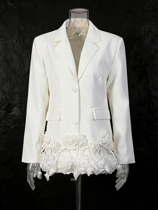 Women's Elegant 3D Floral Loose-Fit Blazer – Regular Length