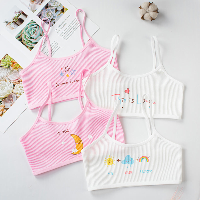 Junior high school girl's bra tube top from Ancient Energy featuring a simple, comfortable design in neutral color.