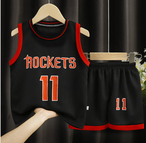 Children's basketball sportswear boys' suit by Ancient Energy, featuring a comfortable athletic set with basketball-themed design.