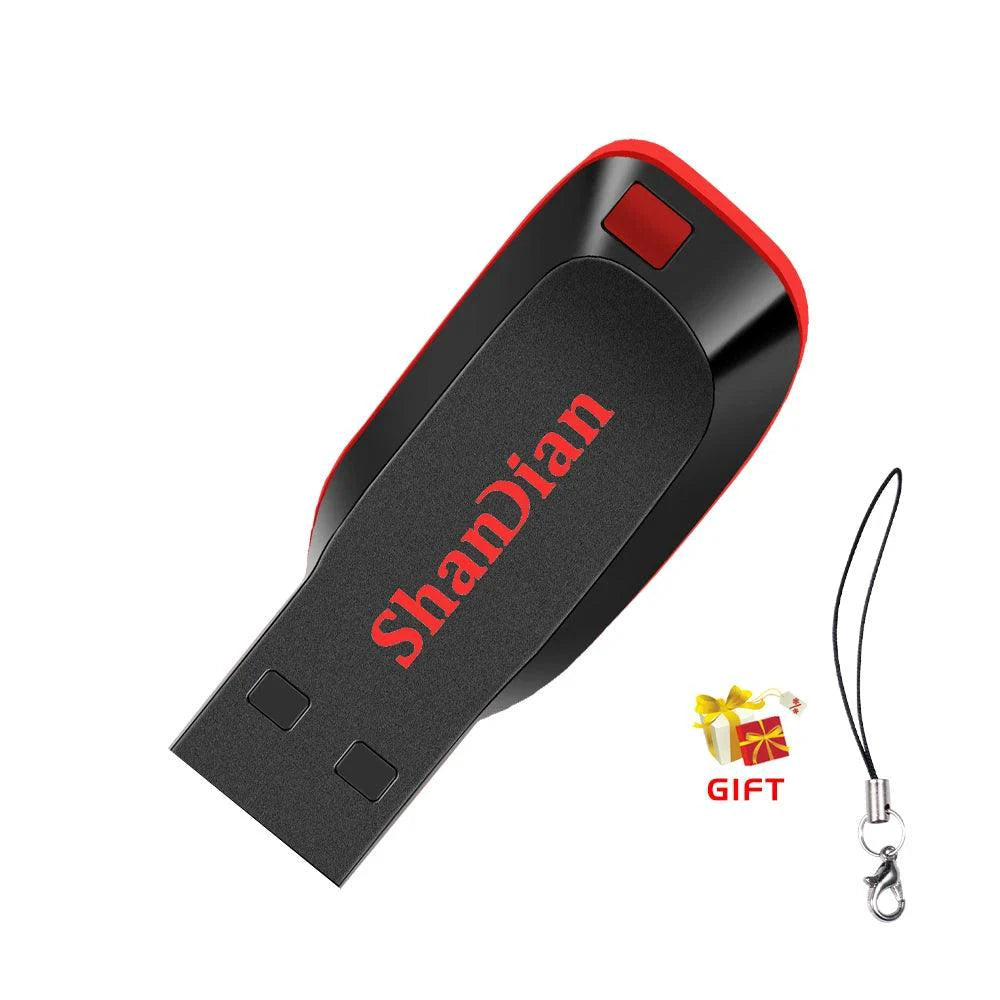Black high-capacity USB 2.0 flash drives from Holland Store, available in 128GB, 64GB, and 32GB with keychain attachment.