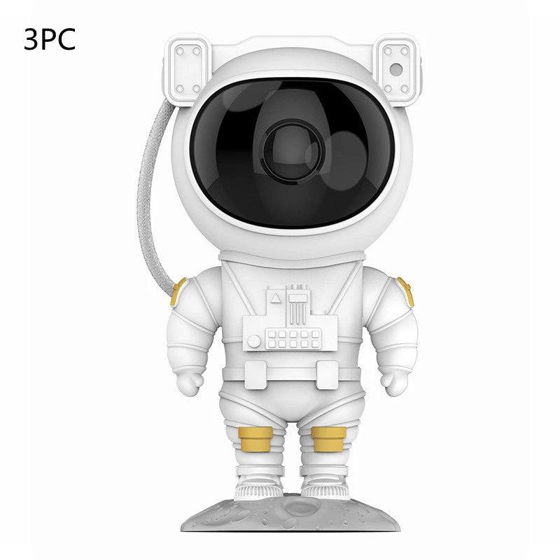 Mandotos creative astronaut galaxy starry sky projector nightlight USB bedroom table lamp displaying cosmic scene and ambient lighting.