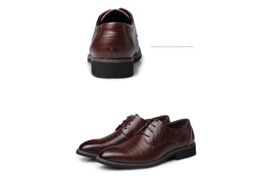 Mandotos men's leather dress shoes and casual shoes in large sizes, featuring sleek design and polished finish.