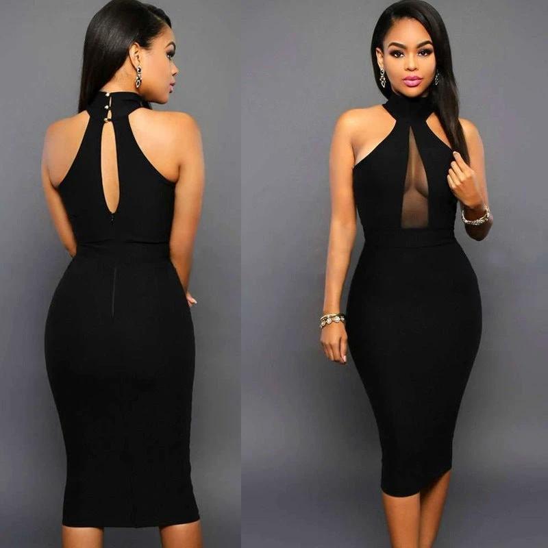 Mandotos sexy party dress featuring a fitted design, stylish neckline, and vibrant color for evening occasions.