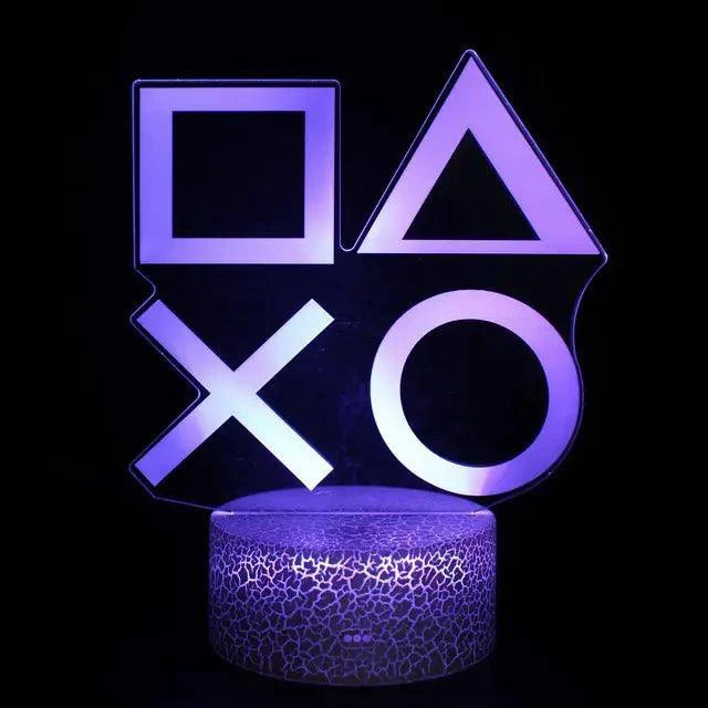 Mandotos 3D RGB LED gamer light displaying vibrant multicolor lighting in a sleek, modern design for gaming setups.