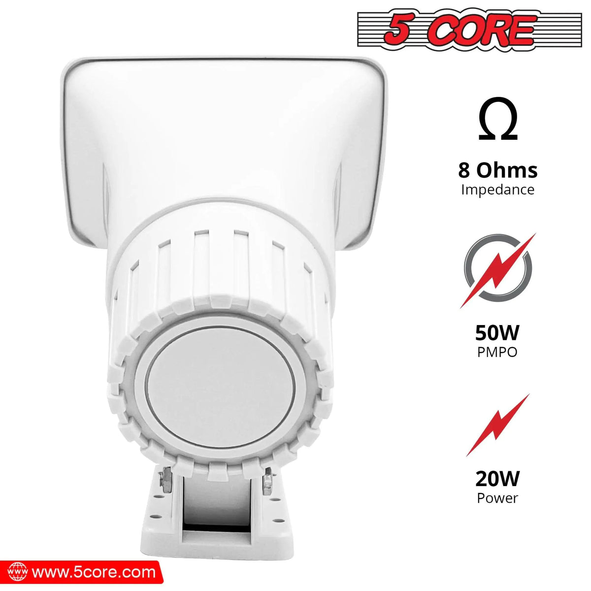 Mandotos 5Core Universal PA Horn Speaker 50W 6x4, black weatherproof loudspeaker for public address systems