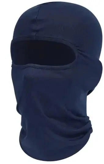 Mandotos Alpine full face cover in black, made of warm, stretchy fabric for outdoor winter activities and snow sports.