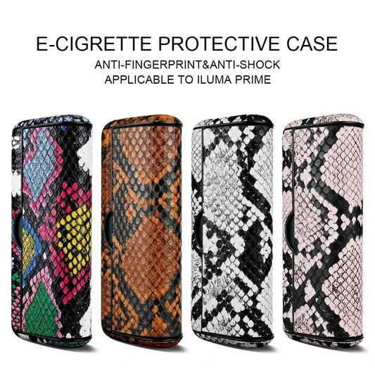 Mandotos animal snake leather case with textured snake pattern, compact and stylish accessory for storing small items.