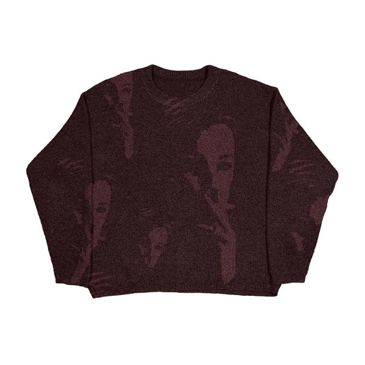 Mandotos women's autumn and winter sweater in cozy knit fabric, featuring a stylish design and long sleeves.