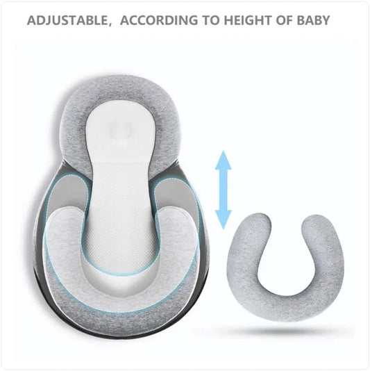 Mandotos baby anti-spit up pillow with soft fabric and ergonomic design for comfortable feeding and reflux relief.
