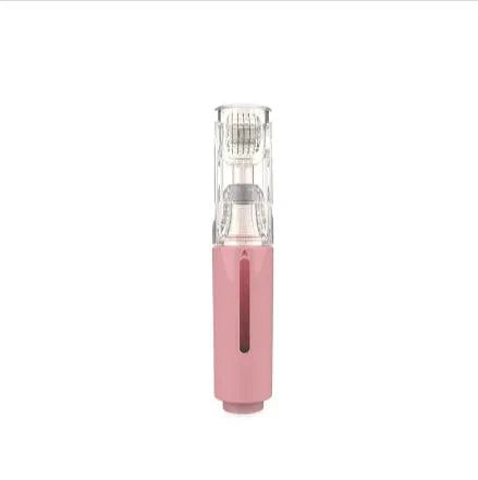 Mandotos Beard & Lip Enhancing Roller shown with a close-up of the roller and facial skin for hair growth stimulation.