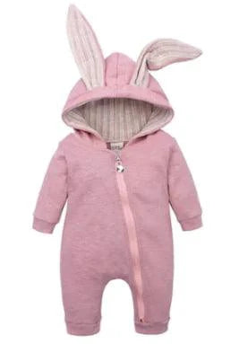 Mandotos Bunny Ear Baby Onesies featuring soft fabric and adorable bunny ear design for infants.