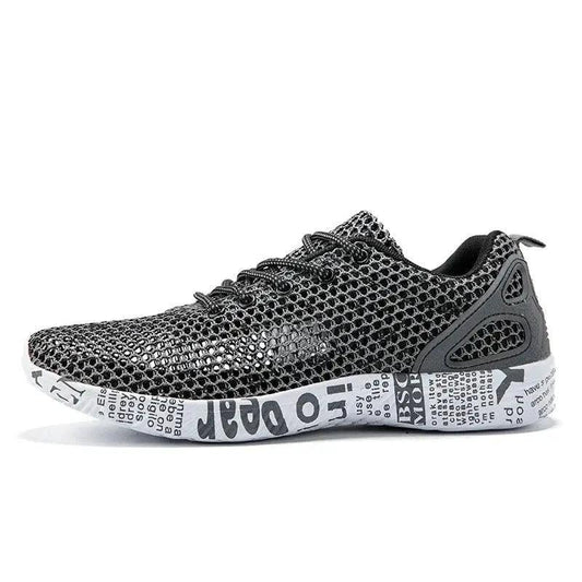 Mandotos casual men's breathable sneakers with hollow lace-up design and board sole, stylish and comfortable for everyday wear.