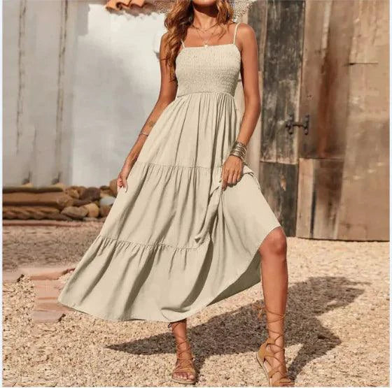 Mandotos chic chiffon layered swing dress with flowing fabric and elegant design, perfect for stylish occasions.