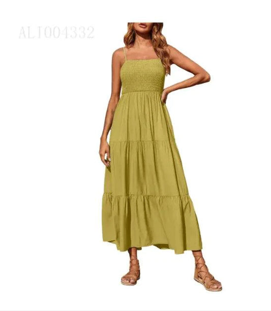 Mandotos chic chiffon layered swing dress with flowy fabric and elegant design, perfect for stylish occasions.