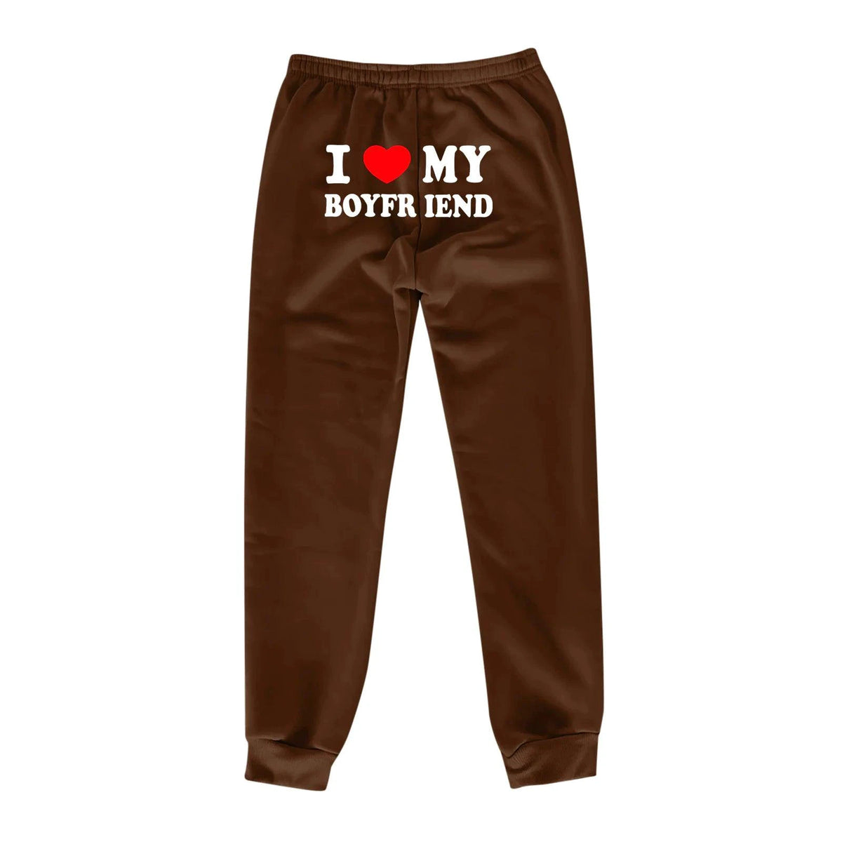 Mandotos Chic Love Print Trousers featuring a stylish heart pattern and comfortable fit, perfect for casual or trendy outfits.