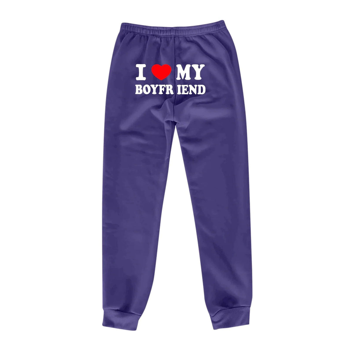 Mandotos Chic Love Print Trousers featuring a stylish love-themed pattern and relaxed fit, perfect for casual wear.