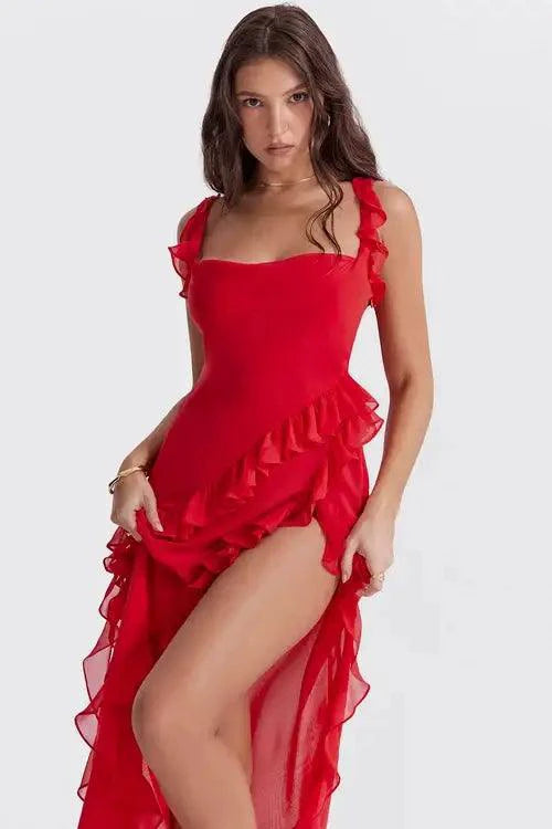 Mandotos chic maxi dress with elegant flowing fabric and stylish design, perfect for formal occasions or summer events.