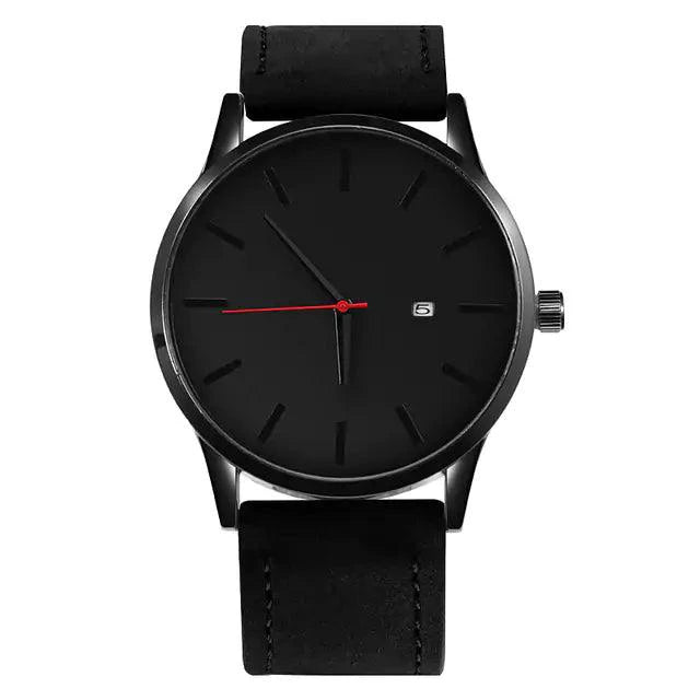 Mandotos Classic Leather Timepiece with round watch face and leather strap, showcasing elegant design and craftsmanship.