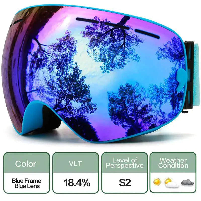 Mandotos ClearView anti-fog ski goggles with adjustable strap and clear lens for optimal winter sports visibility.