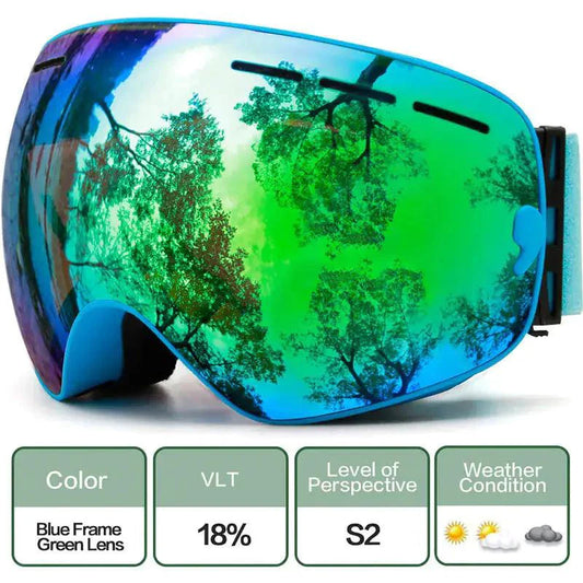 Mandotos ClearView anti-fog ski goggles with adjustable strap and clear lens for winter sports and snowboarding.