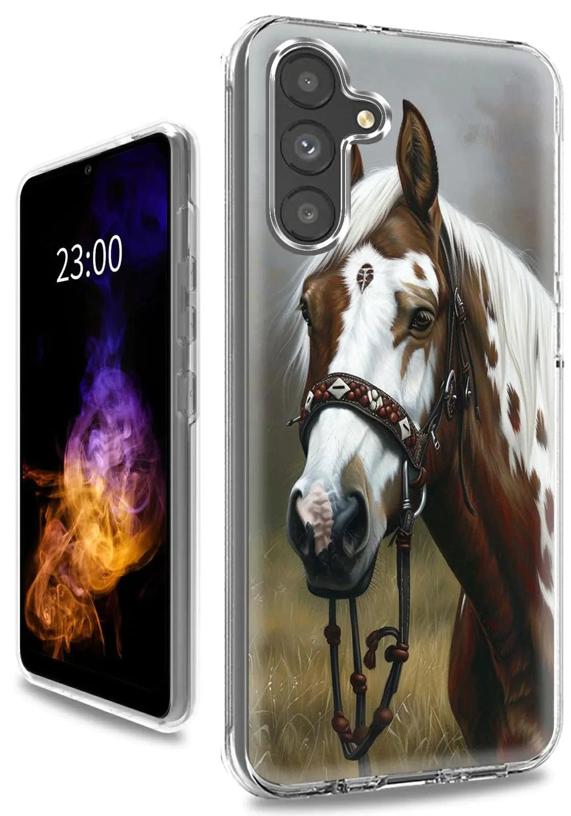 Mandotos ClearView Samsung A15 5G dual-layer case showing transparent design with reinforced edges for protection and style