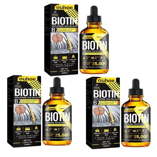 Mandotos Collagen B7 Vitamin Hair Oil bottle with dropper for strengthening and revitalizing hair.