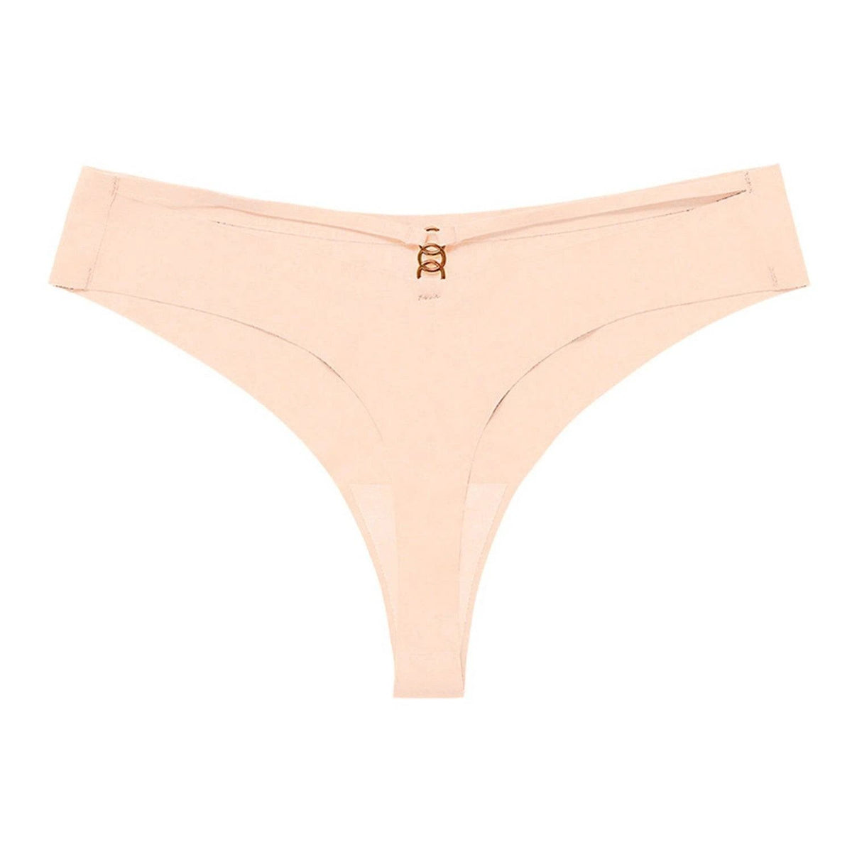 Mandotos Ice Silk G-String Thong Set for Women, seamless low-waist lingerie with hollow-out T-back design, confidently sexy.