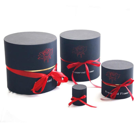 Preserved real roses in a MANDOTOS box set, perfect for romantic Valentine's Day gift, showcasing elegant, long-lasting flowers.