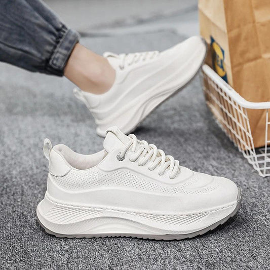 Mandotos men's thick-soled sports shoes with breathable mesh, casual lace-up sneakers, ideal for active and everyday wear.