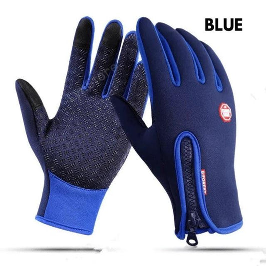 Mandotos winter touchscreen riding motorcycle gloves with waterproof sliding design and fleece lining for cold weather sports.