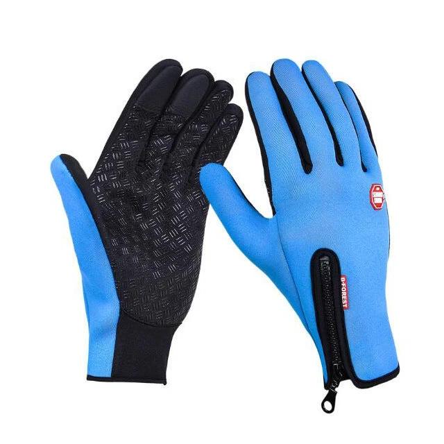 Mandotos winter touchscreen motorcycle gloves with waterproof sliding design and fleece lining for riding and sports.